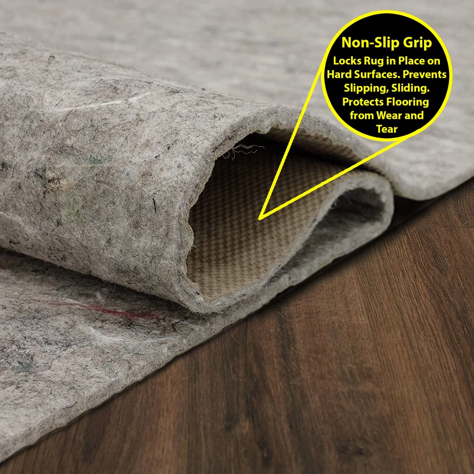 Dual Surface - Felt & Rubber - Non-Slip Backing Rug Pad Carpet Pad - Image 2 of 3