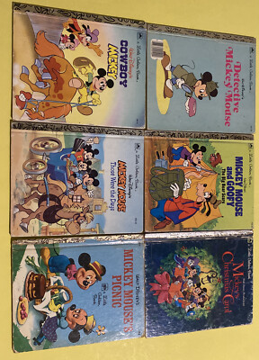 Lot of 6. A Little Golden Book - Walt Disney Mickey Mouse. Mickey. Goofy.