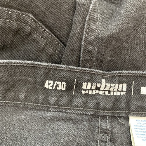 Urban Pipeline Jeans Men Size 42x30 Black Straight Leg Regular Fit 100% Cotton - Picture 4 of 9