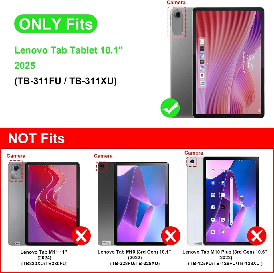 Schutzhülle + 9H Panzerfolie Glas für Lenovo Tab 10.1 2025 (TB-311FU/XU) Case -3 - Bild 2 von 4