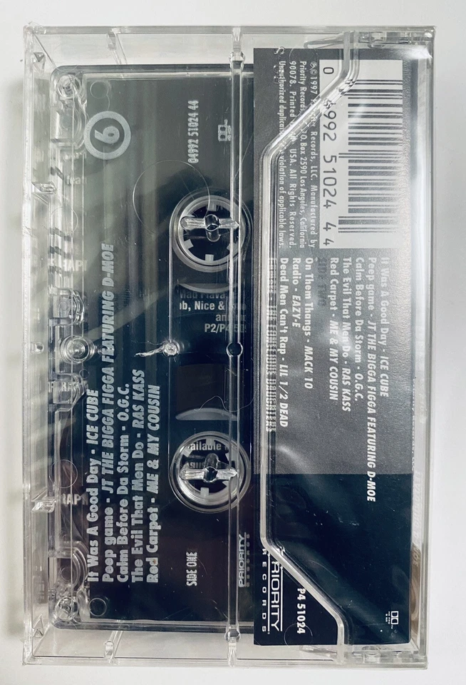 Rapmasters From Tha Priority Vaults Volume 6 Cassette Tape Eazy-E Ice Cube NOS - Image 2 of 3