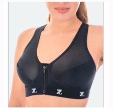 Post op Medical Z black front zip Bra Breast surgery or 3080 sleep 32D