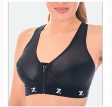 Post op Medical Z black front zip Bra Breast surgery or 3080 sleep 32D
