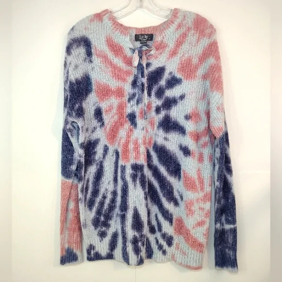 Belle by Belldini women's crochet knit tie-dye pink and purple