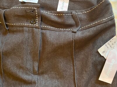 brown dress capris Apt 9 Striped Crop Pants Size 6 weather ease Mars The Label Co Ord