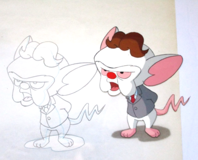 1995 PINKY and the BRAIN WB ORIGINAL PRODUCTION CEL + DRAWING
