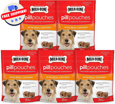 Milk-Bone Pill Pouches Real Dog Treats 6 Oz Bag Pack Of 5 Hide Pills NEW