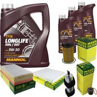 Mann Inspektionspaket 8L Mannol Longlife 504/507 5W-30 FüR Audi Q7 3.0 Tdi