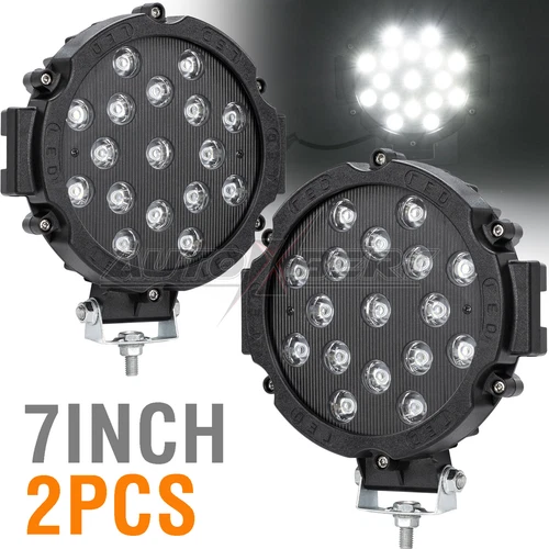 2x 12V 24V 140W LED Work Lights Offroad Tractor Truck Excavator Round 7INCH