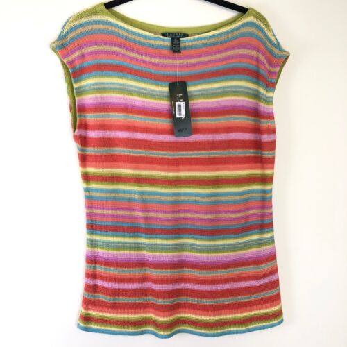 lauren ralph lauren striped short sleeve sweater