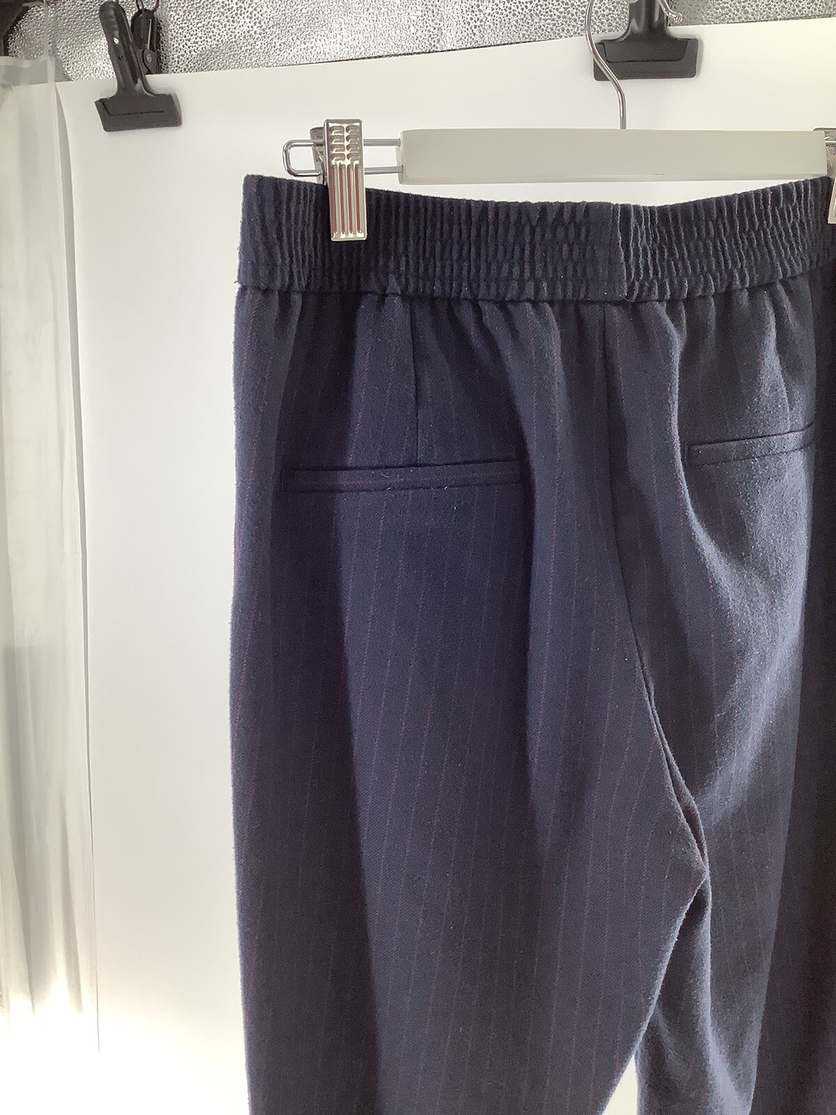 Zara Basic Collection S blue pull on pants with r… - image 3