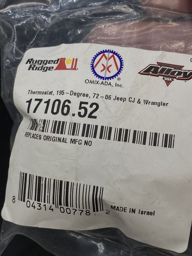 OMIX-ADA, Inc. Rugged Ridge THERMOSTAT 195 17106.52 Jeep CJ & Wrangler 1972-2006 - Picture 2 of 7