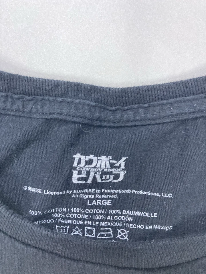 Camiseta Gráfica Cowboy Bebop Anime Serie de TV Hombres Grande Negra Manga Corta Foto 4 de 4
