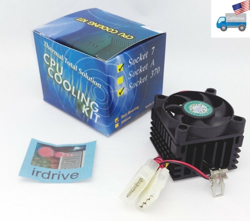 NEW AOC Intel Socket 370/586,Socket 7 4-pin Molex Ball Bearing CPU Cooling Fan