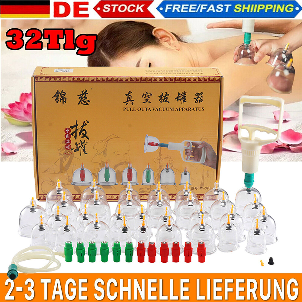 Schröpfen Set Mit 32tlg Schröpfgläser Cupping Schröpfset Für Vakuum Massage Cups