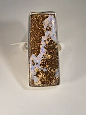 Ring Boulder Opal Boulder Opal Silver 925 Ring Size 61 Australia Unique 288