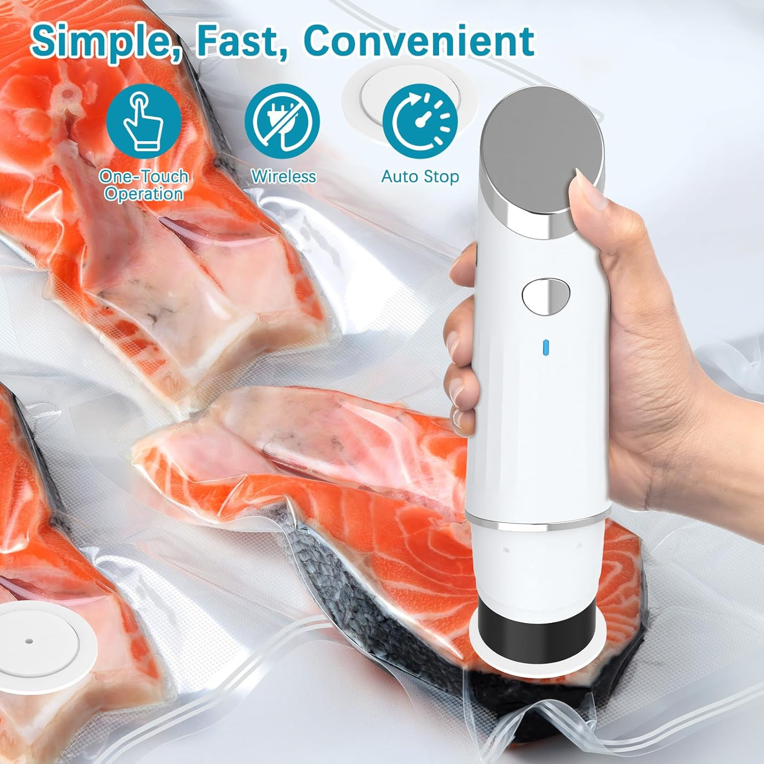 Mini Macchina Sottovuoto per Alimenti Con 60 Kpa Potenza Di Aspirazione, Macchin - 2