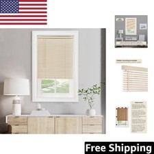 Elegant Alabaster Cordless Mini Blinds 23'' W x 64'' H - Light Filtering Design