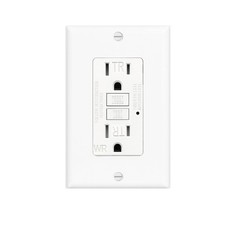  15 AMP-1 Pack GFCI Outlet WR White   Tamper Resistant, Weather Resistant GFI...