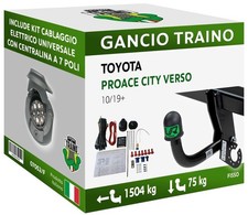 Gancio Fisso Toyota PROACE CITY VERSO L1 MONOVOLUME Dal 19 Centralina 7P