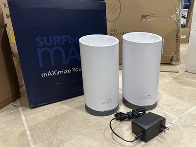 ARRIS Surfboard Max Dash WC4T White AC3800 Tri-Band Wi-Fi 5 Mesh System 2 Pack