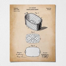 Laundry Room Décor, Patent Laundry Basket Poster Print