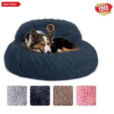 Calming Dog Bed Medium Size Dog - 30'' Donut Bed, Anti-Slip  Washable Super ...
