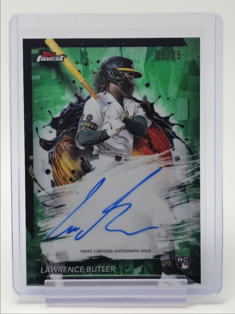 LAWRENCE BUTLER 2024 TOPPS FINEST ROOKIE GREEN REFRACTOR RC AUTO /75 Q3882
