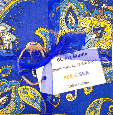 Patchworkstoff Charm Pack XL 48Stück Sun & Sea Benartex Free Spirit Makower