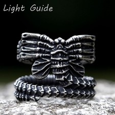 New 316L Stainless Steel Alien Finger Ring For Man Women Jewelry Ring Size 7-13