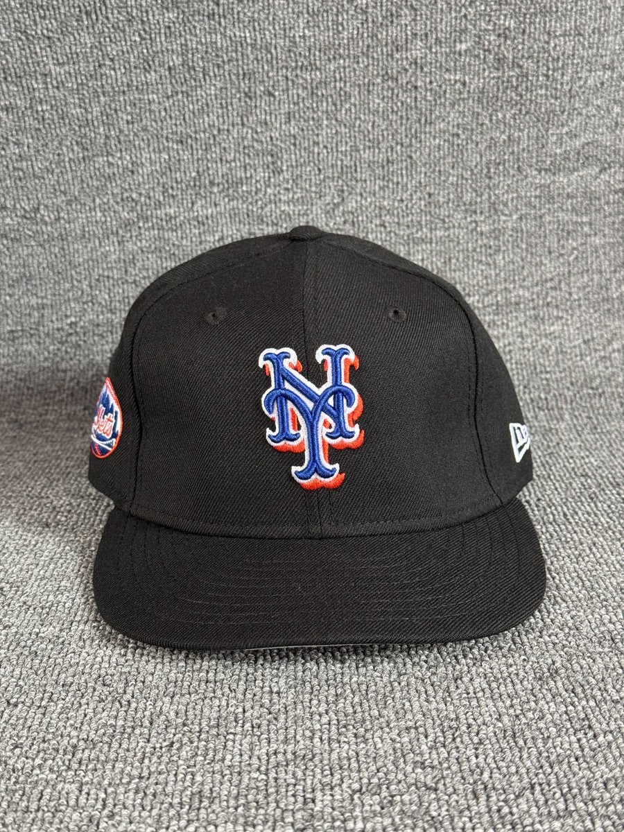 New Era New York Mets MLB Snapback Flat Brim Black Hat Side Patch