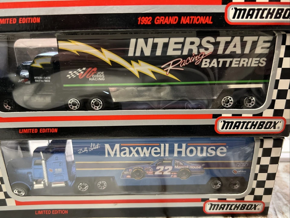 Lote de 3 transportadores NASCAR 1992 1993 1:64 Matchbox Labonte Jarrett Foto 4 de 4