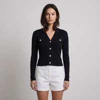 Maje Damen Strickcardigan Schwarz Figurbetont GrößE 36 FR MFPPU00528