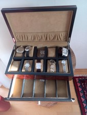 Uhrschatulle IT Verschiedene Uhren Konvolut für Bastler oder Sammler