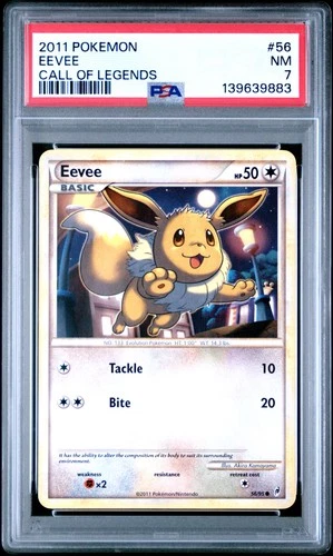 2011 POKEMON CALL OF LEGENDS #56 EEVEE PSA 7