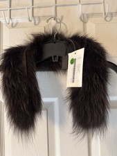 Max Mara Cerson Dark Brown Fox Fur Collar Cuff Furry Stole One Size NWT 565