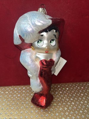 Kurt S.  Adler 1998 BETTY BOOP Christmas Glass Ornament Polonaise Original Tag