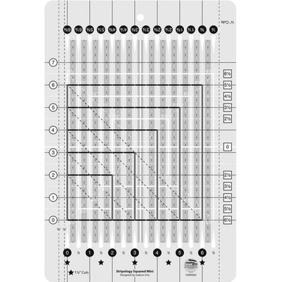Creative Grids Stripology Mini Slotted Quilting Ruler CGRGE3 Non-Slip Made inUSA