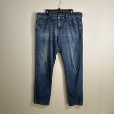 Lucky Brand 221 Original Straight Jeans 38x34 Dark Wash Denim