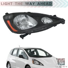 For Honda FIT 2012-2014 Black Housing Headlights Headlamps Pair 12-14 Right Side