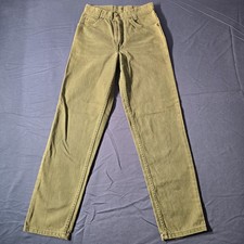 Vintage 1993 90s Levis Made in USA 550 Denim Jeans, Green, 27x30