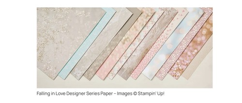 FALLING IN LOVE Designer Series Paper DSP Stampin Up 12x12 Full Pack  Open 2607