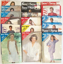 Lot of 18 See & Sew Patterns 1980s for Women Mixed Sizes Uncut