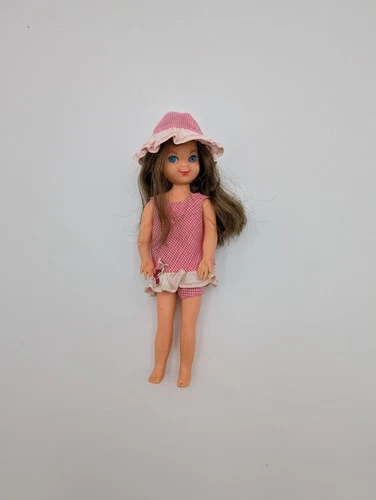 1966 Tutti Doll Barbie Sister Brunette Original Outfit With Hat READ