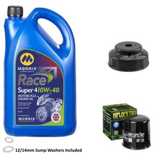 KAF400 Mule 4x4 E Oil Filter Morris Race Super 4 10w40 4L Kawasaki 2013 & Wrench