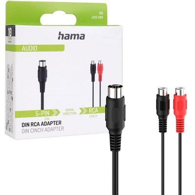 Hama Audio-Adapter 5-Pol DIN-Stecker zu 2x Cinch-Kupplung Buchse RCA Stereo