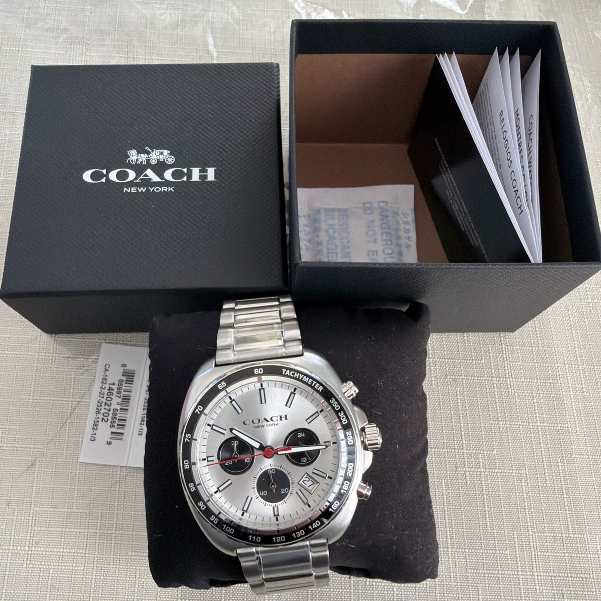COACH 14602702 Charter Men's 44.5mm Quartz Chronograph Watch