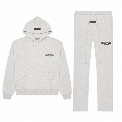 Fear of God Essentials Light Oatmeal Hoodie & Sweatpants Set XL NWT