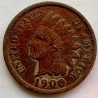 1900 P Indian Head Cent Penny  AVE CIRCULATED