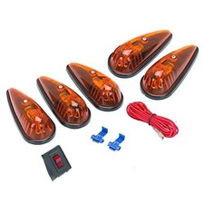 5-12 In. Amberred Teardrop Cab Light Kit Trucks Vans Pickups Semis Rvs Boat